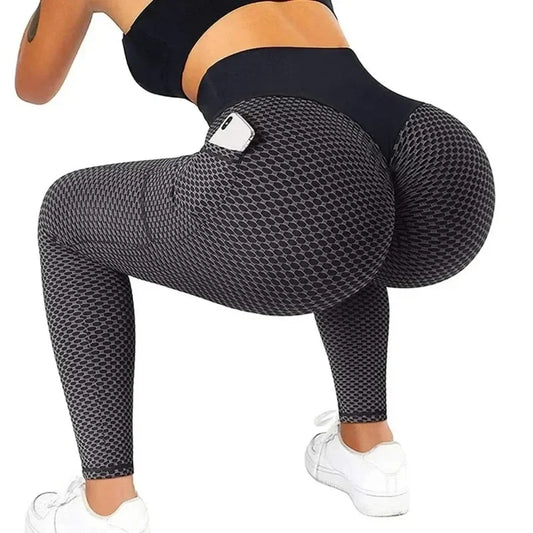 S-3XL Women High Waist Pocket Sports Leggings