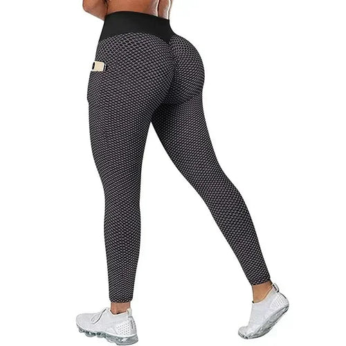 S-3XL Women High Waist Pocket Sports Leggings